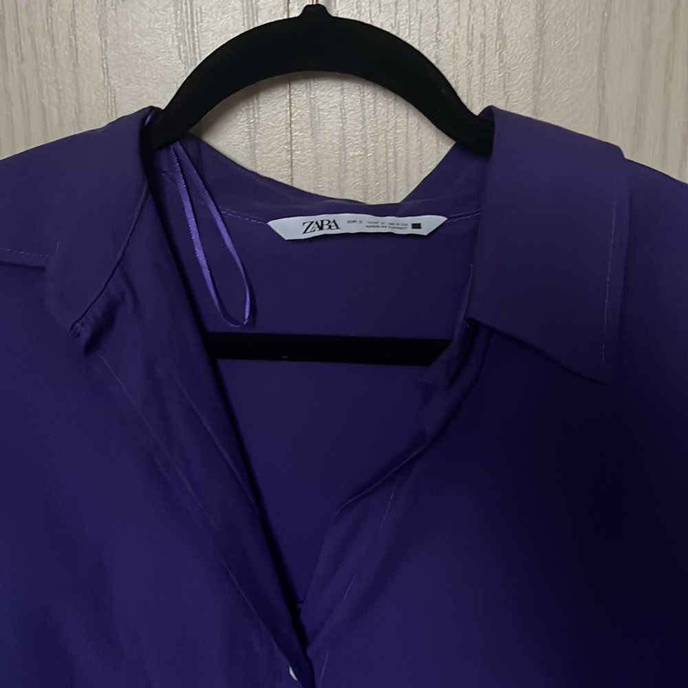 Zara poplin Shirt purple - Picture 2 of 4